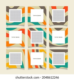 Creative instagram puzzle feed with 9 templates	
