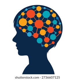 Creative intelligence kids brain shown through child brain concept vector illustration suitable for education learning creativity growth and cognitive development themes