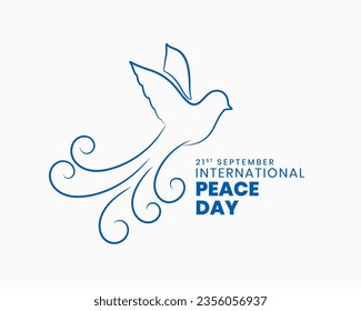 creative international peace day message poster in line style vector