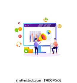 Creative internet marketing illustration vector design template