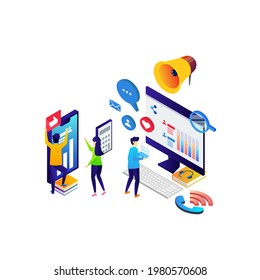 Creative internet marketing illustration vector design template