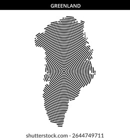 Creative interpretation of Greenland's shape using circular patterns.