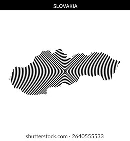 Creative interpretation of Slovakia's shape using spiral lines.