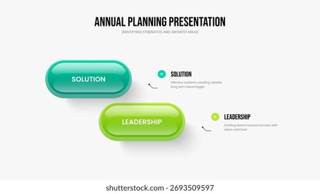 Introducción creativa Diseño de presentación de diapositivas de infografía en dos pasos. Ilustración vectorial de Plantilla de Marco de Innovación Visual. Diseño de diapositivas de diagrama de opciones de Financial Insight 2.