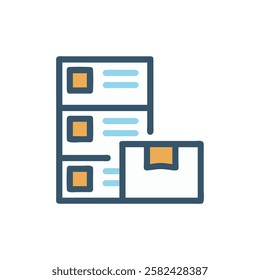 Creative inventory graphic icon symbolizing innovative stock management.