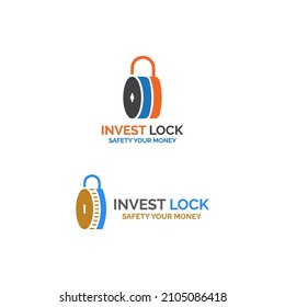creativo invertir el concepto de símbolo del logo Lock.logotipo de identidad corporativa, diseño gráfico de la empresa.