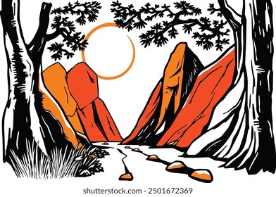 A Creative Investigation of Rocky Landscapes, Trees, and Mountain Trails