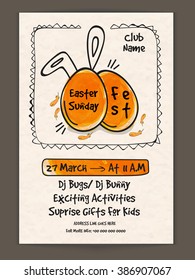 Creative Invitation Card design with illustration of Eggs for Easter Sunday celebration.