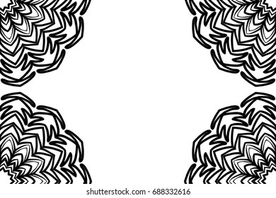 creative invitation card with mandala elements border. black and white color. for greeting card, wedding invitation, yoga flyer. vector