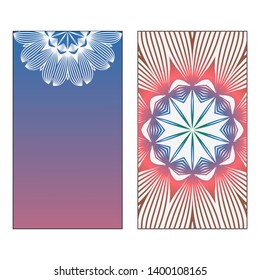 Creative invitation card template with floral round mandala. Vector illustration. Pastel color
