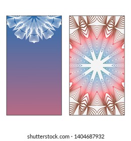 Creative invitation card template with floral round mandala. Vector illustration. Pastel color