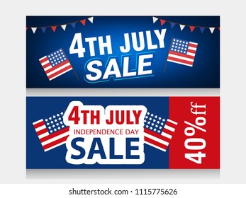 Creative Invitation Flyer decorated with blue and red brush strokes for American Independence Day Party celebration with USA flag and 4th july text,
USA Independence Day banner for sale, 