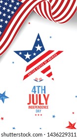 Creative Invitation Flyer decorated with blue and red text for 4th of July, American Independence Day Party celebration.