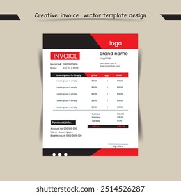 Creative Invoice Design For Business  Company