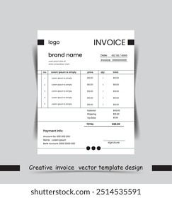 Creative Invoice Design For Business  Company