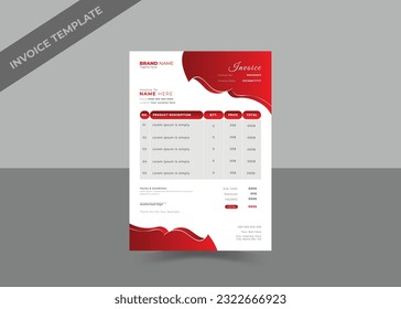 Creative Invoice Design Template Vector
