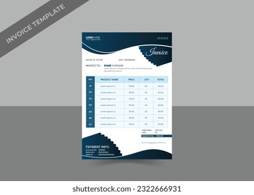 Creative Invoice Design Template Vector