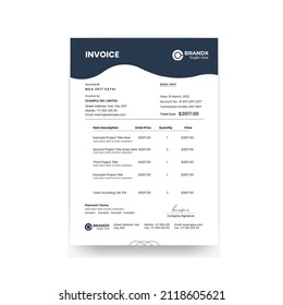 Creative invoice and invoicing quotes template design