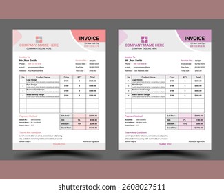 Creative Invoice template design for business