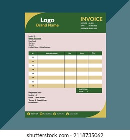 Diseño de plantilla de factura creativa.Facturación de factura de facturas de negocio.