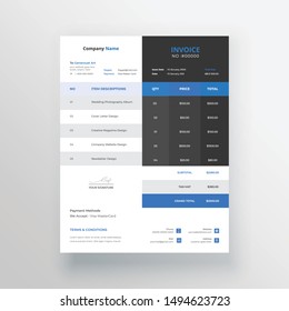 creative invoice template vector design