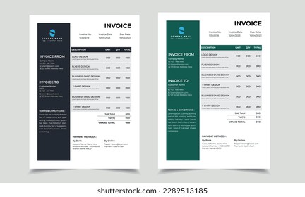 Creative invoice template vector design, Minimal invoice template, Quotation template design with vector