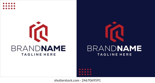 Creative IQ-Buchstabenlogo mit Sechseckform, Design-Inspiration, Illustration, Vektorgrafik