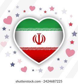 Creative Iran Flag Heart Icon