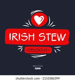 Creative (Irish stew) logo, Irish stew sticker, vector illustration.