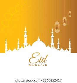 Creative Islamic festival eid mubarak  for  season realistic eid al-fitr with mosque design