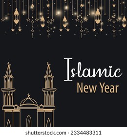 Creative Islamic new year design background wallpaper