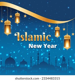 Creative Islamic new year design background wallpaper