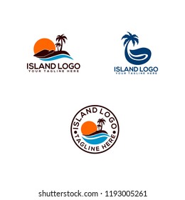 Creative Island Logo Design. Island Logo Template Ready to Use. Island Vector