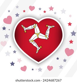 Icono del corazón de la bandera de la Isla de Man