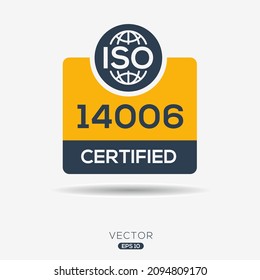 Creative (ISO 14006) Standard quality symbol, vector illustration.