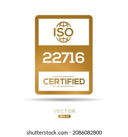 Creative (ISO 22716) Standard quality symbol, vector illustration.