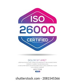 Creative (ISO 26000) Standard quality symbol, vector illustration.