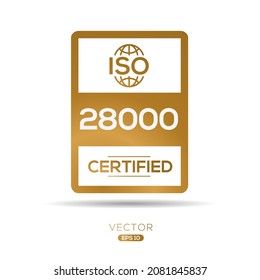 Creative (ISO 28000) Standard quality symbol, vector illustration.