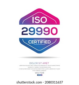 Creative (ISO 29990) Símbolo de calidad estándar, ilustración vectorial.