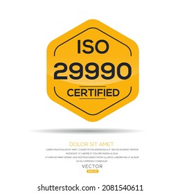 Creative (ISO 29990) Standard quality symbol, vector illustration.