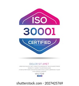 Creative (ISO 30001) Standard quality symbol, Risk management, vector illustration.