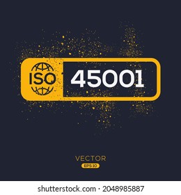 Creative (ISO 45001) Standard quality symbol, vector illustration.