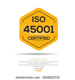 Creative (ISO 45001) Standard quality symbol, vector illustration.
