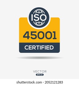 Creative (ISO 45001) Standard quality symbol, vector illustration.