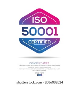 Creative (ISO 50001) Standard quality symbol, vector illustration.