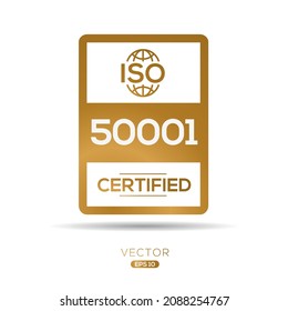 Creative (ISO 50001) Standard quality symbol, vector illustration.