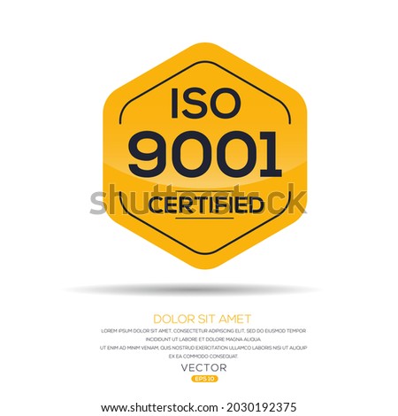 Creative (ISO 9001) Standard quality symbol, vector illustration.