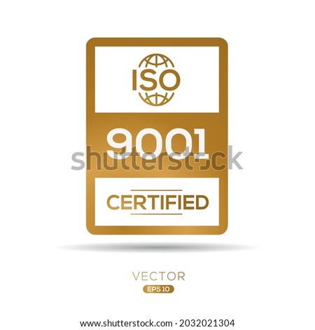 Creative (ISO 9001) Standard quality symbol, vector illustration.