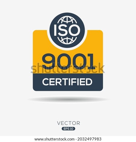Creative (ISO 9001) Standard quality symbol, vector illustration.