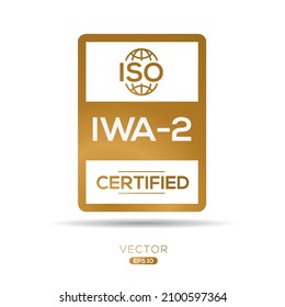 Creative ISO (IWA-2) Qualitätszeichen, Vektorgrafik.